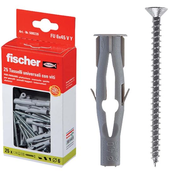 Immagine di TASSELLO IN NYLON, CON VITE TPS POZI, FU 8X50 V, 50 PEZZI