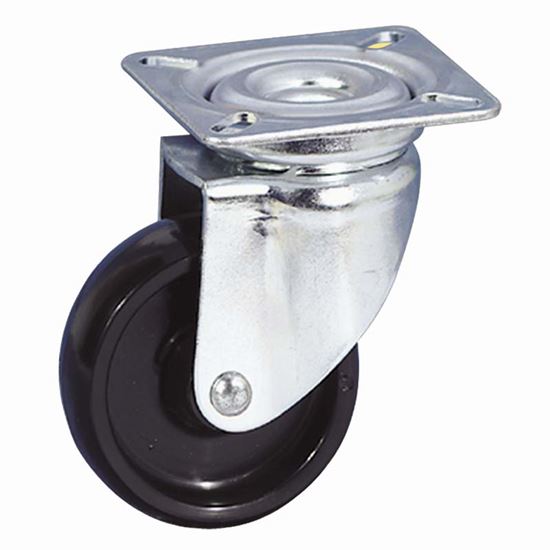 Immagine di RUOTA IN POLIAMMIDE 6, SUPPORTO ROTANTE PIASTRA, COLORE NERO, PORTATA 40 KG, Ø 50 MM