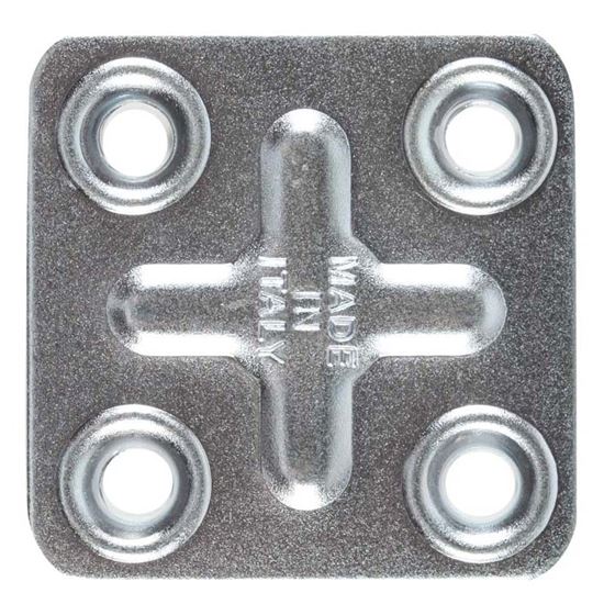 Immagine di 8 PIASTRINE 4 FORI, FERRO ZINCATO, 50X50 MM