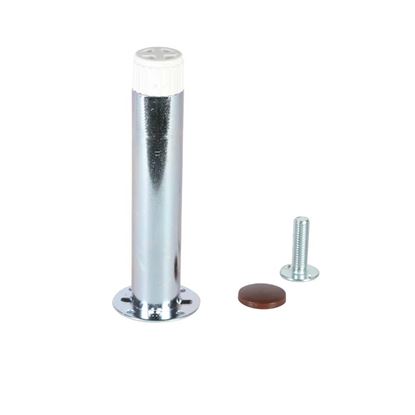 Immagine di PIEDE REGOLABILE, PER MOBILI CUCINA, TERMINALE REGOLABILE IN ABS, FINITURA ZINCATA, ALTEZZA 100 MM