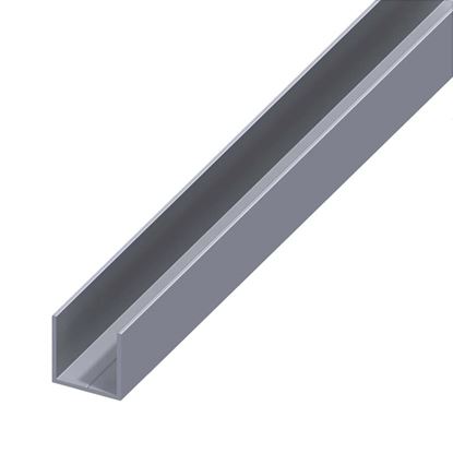 Immagine di PROFILO A U QUADRATO, ALLUMINIO NATURALE, 19,5X1,5 MM, 2,5 MT