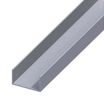 Immagine di PROFILO A U RETTANGOLARE, ALLUMINIO NATURALE, 23,5X43,5 MM, 1 MT