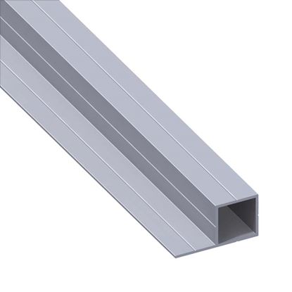 Immagine di TUBO QUADRATO, ALLUMINIO NATURALE, 1,00 MT, 7,5X14 MM
