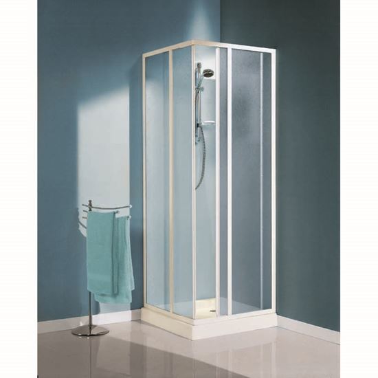 Immagine di BOX DOCCIA ARTICO, PROFILO BIANCO, CRISTALLO STAMPATO 3MM, 68-79 CM