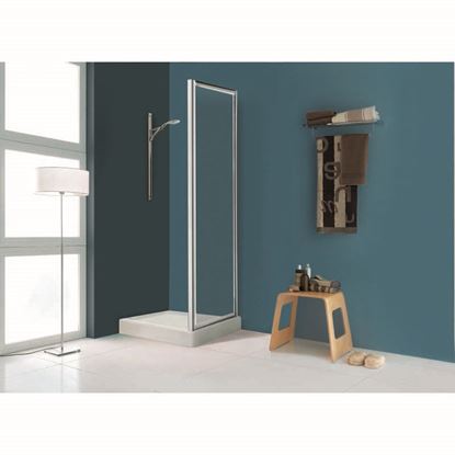Immagine di LATO FISSO LEVANTE, PROFILO BIANCO, CRISTALLO STAMPATO 3 MM, 77/81 CM