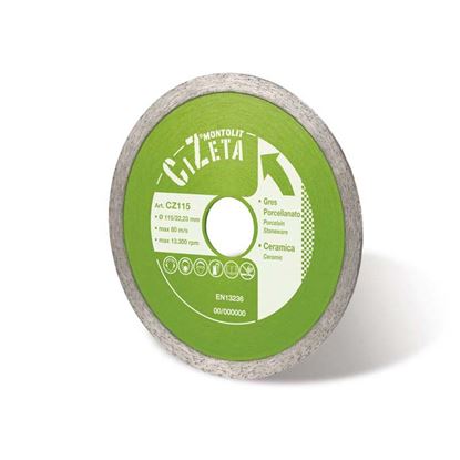 Immagine di DISCO MONTOLIT, A CORONA CONTINUA, DIAMANTATO PER GRES PORCELLANATO, Ø 115 MM