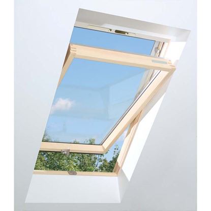 Immagine di FINESTRA DA TETTO VB 79XH98 CM TERMOVENTILATA, IN PINO, APERTURA A BILICO DOPPIO VETRO MONTAGGIO 15-90°