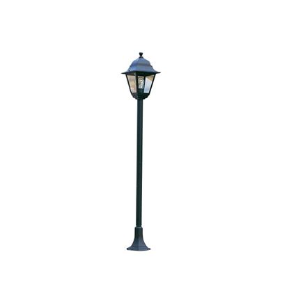 Immagine di PALETTO SOVIL, MINI QUADRATA, DIFFUSORE VETRO TRASPARENTE, E27-60 W, H 1,35 MT, COLORE NERO