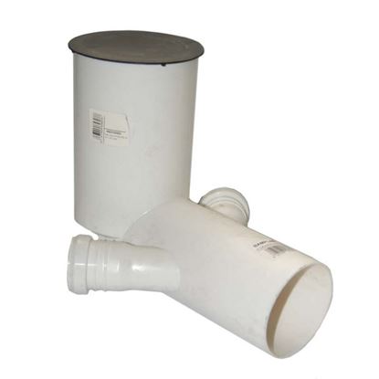 Immagine di CURVA PER WC PROLUNGATA HTSB, COLORE BIANCO, Ø 90 MM, CON 2 DERIVAZIONI Ø 40 MM