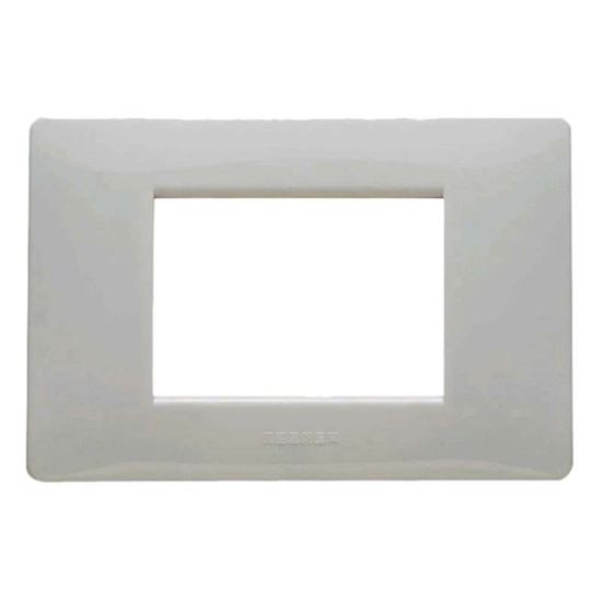 Immagine di PLACCA MIX, 3 MODULI, IN TECNOPOLIMERO, COLORE BIANCO ASPEN