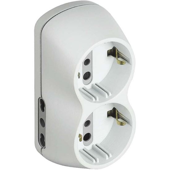 Immagine di ADATTATORE B4, 2 PRESE TEDESCHE, 2 PRESE BIPASSO 10/16 A, SPINA 16 A, COLORE BIANCO