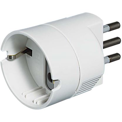 Immagine di ADATTATORE SPINA 2P+T 16 A, PRESA TEDESCA, COLORE GRIGIO