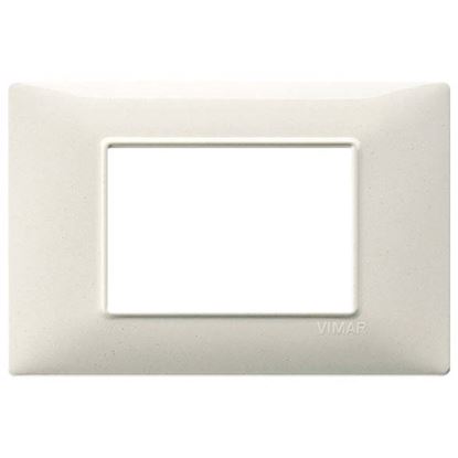 Immagine di PLACCA 3 MODULI, PLANA, COLORE BIANCO GRANITO