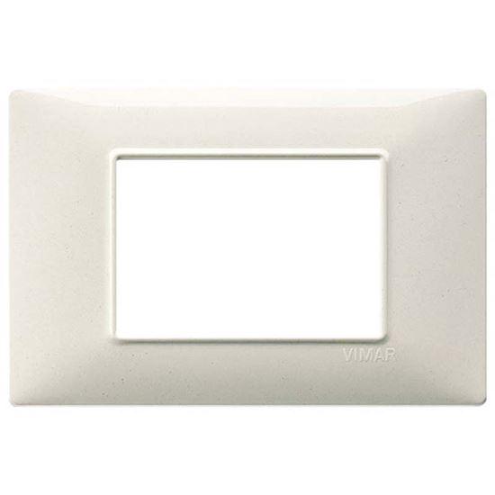 Immagine di PLACCA 3 MODULI, PLANA, COLORE BIANCO GRANITO