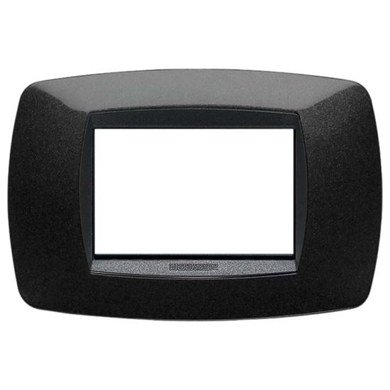 Immagine di PLACCA MODO, 3 MODULI, IN TECNOPOLIMERO, COLORE NERO