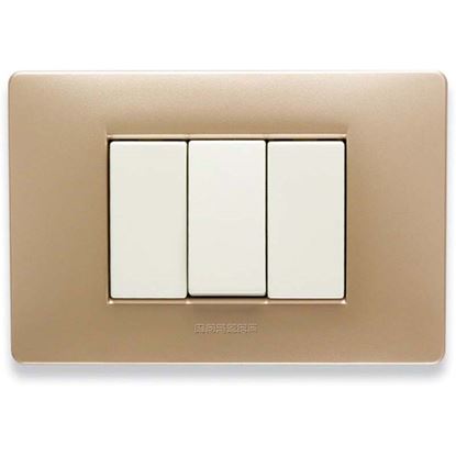 Immagine di PLACCA MIX, 3 MODULI, IN TECNOPOLIMERO, COLORE SAHARA