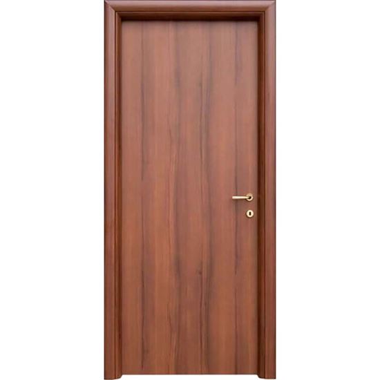 Immagine di PORTA MARA NOCE NAZIONALE, TELAIO PIATTO, REVERSIBILE, ACCESSORI OTTONE LUCIDO VERNICIATO, 78X214 CM