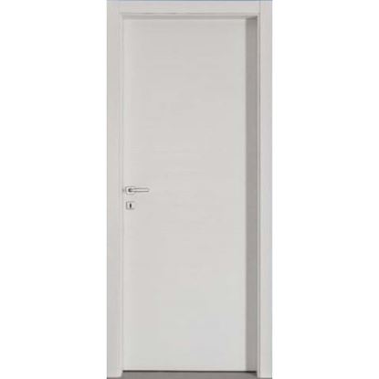Immagine di PORTA MARA SCRACHT BIANCO, TELAIO BOMBATO, REVERSIBILE, ACCESSORI CROMO SATINATO, 88X214 CM