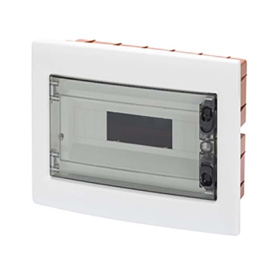 Immagine di CENTRALINO DA ARREDO GEWISS, INCASSO, PORTELLO COLORE FUMÈ, IP40, 330X85X270 MM, 12 MODULI