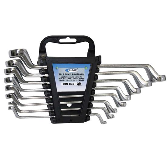 Immagine di SET 8 CHIAVI POLIGONALI, CHROMO VANADIUM, 6-22 MM