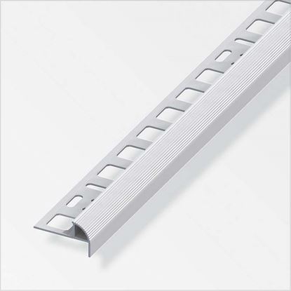 Immagine di PROFILO PER BORDO SCALA, ALLUMINIO ARGENTO, 1,0 MT, 8X21 MM