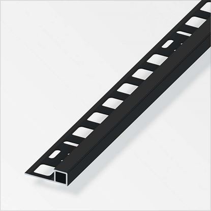 Immagine di PROFILO PER PIASTRELLE QUADRATO, 10X21 MM, ALLUMINIO NERO SPAZZOLATO, 1,0 MT