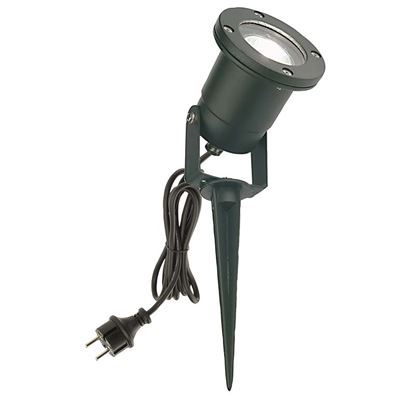 Immagine di FARETTO SOVIL IP55, GU10, PICCHETTO E STAFFA ORIENTABILE, ALLUMINIO PRESSOFUSO, LAMPADA ALOGENA INCLUSA 50W