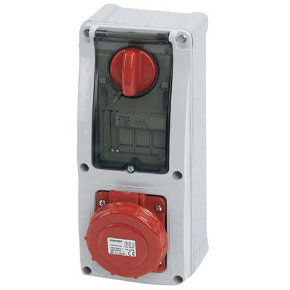 Immagine di PRESA INTERBLOCCATA VERTICALE 16A, 3P+T, COLORE ROSSO, 6H, IP67, 380-415V