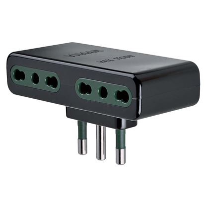 Immagine di ADATTATORE MULTIPRESA 16A 4 PRESE BIPASO, COLORE NERO