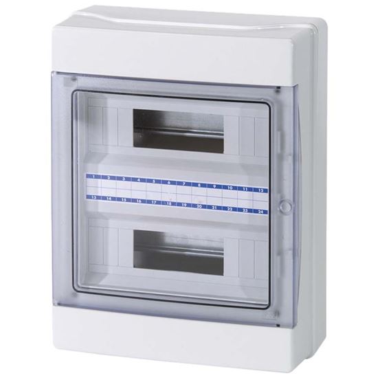 Immagine di CENTRALINO DA PARETE 24 MODULI, PORTA TRASPARENTE, IP65