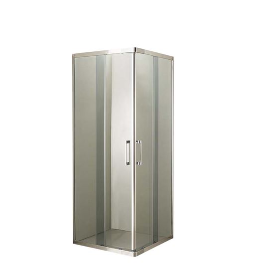 Immagine di BOX DOCCIA GIULIA, PROFILO CROMO LUCIDO, CRISTALLO FUMÈ, SPESSORE 4 MM, MANIGLIA CROMATA, 69/79X89/99X185 CM