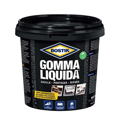 Immagine di GOMMA LIQUIDA BOSTIK, 100% IMPERMEABILE, PER TUTTE LE SUPERFICI, SIGILLA PROTEGGE, RIPARA CREPE, 0,75 LT