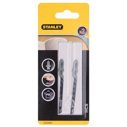 Immagine di 2 LAME PER TAGLI CURVILINEI, SU LEGNO, PLASTICA, PVC,  HCS, ATTACCO A U, 70X2 MM